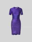 Rabanne Knielanges Kleid mit Knopfleiste in Violett, Größe 36