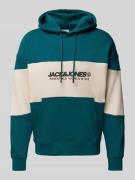 Jack & Jones Hoodie mit Label-Print Modell 'LEGACY' in Petrol, Größe X...