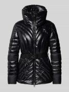 Blauer Usa Steppjacke mit Stehkragen in Black, Größe L