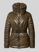 Blauer Usa Steppjacke mit Stehkragen in Khaki, Größe XS