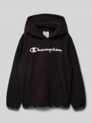 CHAMPION Hoodie mit Label-Stitching in Black, Größe 176