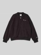 CHAMPION Sweatjacke mit Label-Stitching in Black, Größe 152