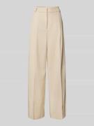 Mango Wide Leg Stoffhose mit Bundfalten Modell 'MERIDA' in Beige, Größ...