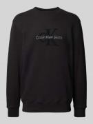 Calvin Klein Jeans Sweatshirt mit Label-Stitching in Black, Größe XS
