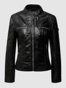 Cabrini Lederjacke im Biker-Look in Black, Größe 38