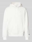 CHAMPION Hoodie mit Label-Stitching in Offwhite, Größe M