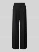 Liu Jo White Wide Leg Stoffhose mit Bundfalten in Black, Größe 32