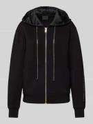 Guess Sweatjacke mit Label-Print Modell 'SIMONNE' in Black, Größe XS