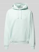CHAMPION Hoodie mit Label-Stitching in Hellblau, Größe M