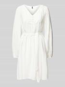 Vero Moda Minikleid mit Bindegürtel Modell 'MIRA' in Weiss, Größe XL