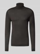 Roy Robson Wollpullover mit Rollkragen in Dunkelbraun, Größe S