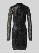 Lipsy Cocktailkleid mit Paillettenbesatz in Silber, Größe 42