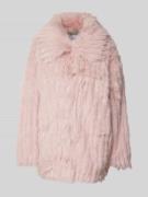 JAKKE Kunstfelljacke mit Umlegekragen Modell 'ROSEMARY' in Hellrosa, G...