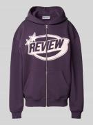 Review Sweatjacke mit Kapuze in Purple, Größe L