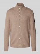Tom Tailor Regular Fit Strickjacke mit Baumwolle in Mud, Größe L