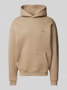 REVIEW Oversized Hoodie mit Label-Detail in Taupe, Größe M