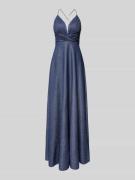 Luxuar Abendkleid mit Herz-Ausschnitt in Marine, Größe 40