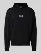 REVIEW Oversized Hoodie aus Baumwoll-Mix in Black, Größe L