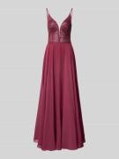 Hey Kyla Abendkleid mit Paillettenbesatz in Dunkelrot, Größe 42