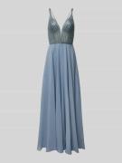 Hey Kyla Abendkleid mit Paillettenbesatz in Hellblau, Größe 42