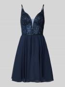 Hey Kyla Cocktailkleid mit Paillettenbesatz in Dunkelblau, Größe 34