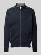 bugatti Regular Fit Sweatjacke mit Reißverschluss in Marine, Größe L