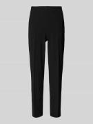 More & More Tapered Fit Stoffhose mit Bügelfalten in Black, Größe 34