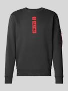 Alpha Industries Sweatshirt mit Label-Print in Anthrazit, Größe L