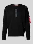 Alpha Industries Sweatshirt mit Label-Print in Black, Größe L