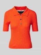 Marc Cain Strickshirt mit Strukturmuster in Rot, Größe 46