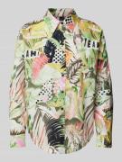 Marc Cain Regular Fit Hemdbluse mit Manschetten in Oliv, Größe 36