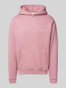 REVIEW Hoodie mit Label-Print in Altrosa, Größe L