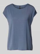 Vero Moda Regular Fit T-Shirt aus Lyocell-Mix Modell 'AVA' in Rauchbla...