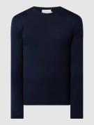 Casual Friday Pullover aus Wollmischung in Marine, Größe L