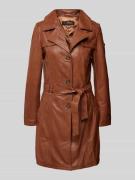 Cabrini Regular Fit Mantel aus reinem Lammnappa in Cognac, Größe 46