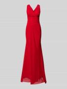 TROYDEN COLLECTION Abendkleid mit Taillenband in Rot, Größe 34