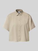 Jake*s Casual Regular Fit Bluse mit durchgehender Knopfleiste in Mud, ...