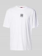 HUGO T-Shirt mit Label-Print Modell 'Deckies' in Weiss, Größe S