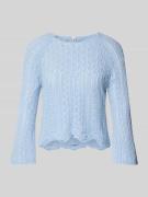 Only Cropped Strickpullover mit Baumwoll-Anteil Modell 'NOLA' in Hellb...