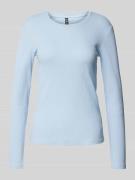 Pieces Slim Fit Langarmshirt aus Bio-Baumwoll-Mix Modell 'RUKA' in Hel...