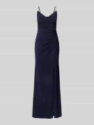 Luxuar Abendkleid mit Spaghettiträgern in Marine, Größe 46