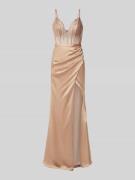 Luxuar Abendkleid mit Beinschlitz in Gold, Größe 40