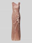 Adrianna Papell Abendkleid mit asymmetrischem V-Ausschnitt in Rose Gol...