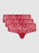 LASCANA Hipster aus Spitze im 3er-Pack in Rot, Größe 32-34