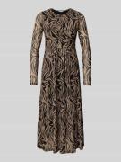 ZABAIONE Midikleid mit gelgten Falten in Mittelbraun, Größe M