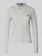 Polo Ralph Lauren Poloshirt aus Baumwoll-Mix mit langem Arm und Label-...