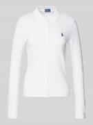 Polo Ralph Lauren Poloshirt aus Baumwoll-Mix mit langem Arm und Label-...