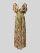 LACE & BEADS Abendkleid mit Smok-Details in Hellgruen, Größe XXS