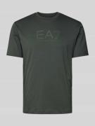 EA7 Emporio Armani T-Shirt mit Label-Print Modell 'TRAIN' in Dunkelgru...