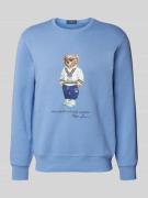 Polo Ralph Lauren Sweatshirt mit Motiv- und Label-Print in Jeansblau, ...